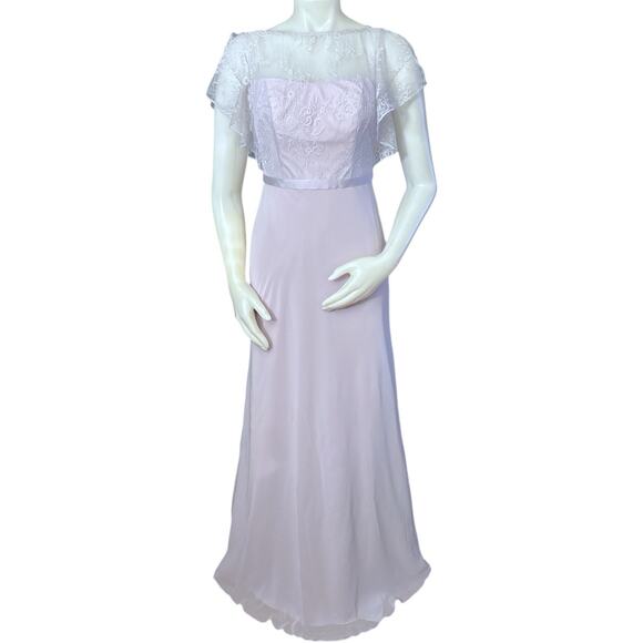 Jenny Packham Dresses & Skirts - Wonder by Jenny Packham Romantic Lavender Long Evening Gown Lace neck Size 0